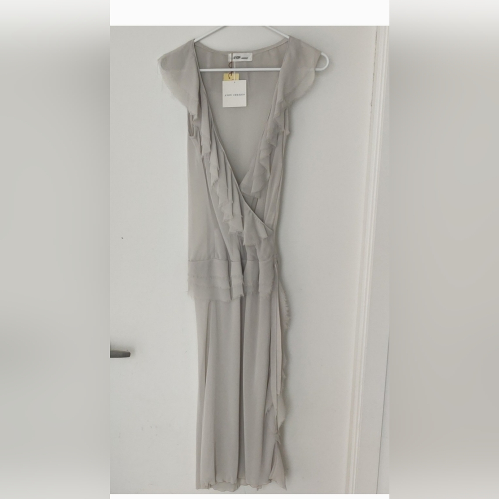 Japanese Designer Anon Cheerio Beautiful wrap dress layered ruffle